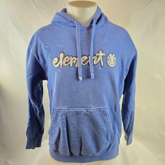 Element Sweatshirt Mens Small Blue Pullover Hoodie Skateboard Y2k Pullover Paint - Picture 1 of 13